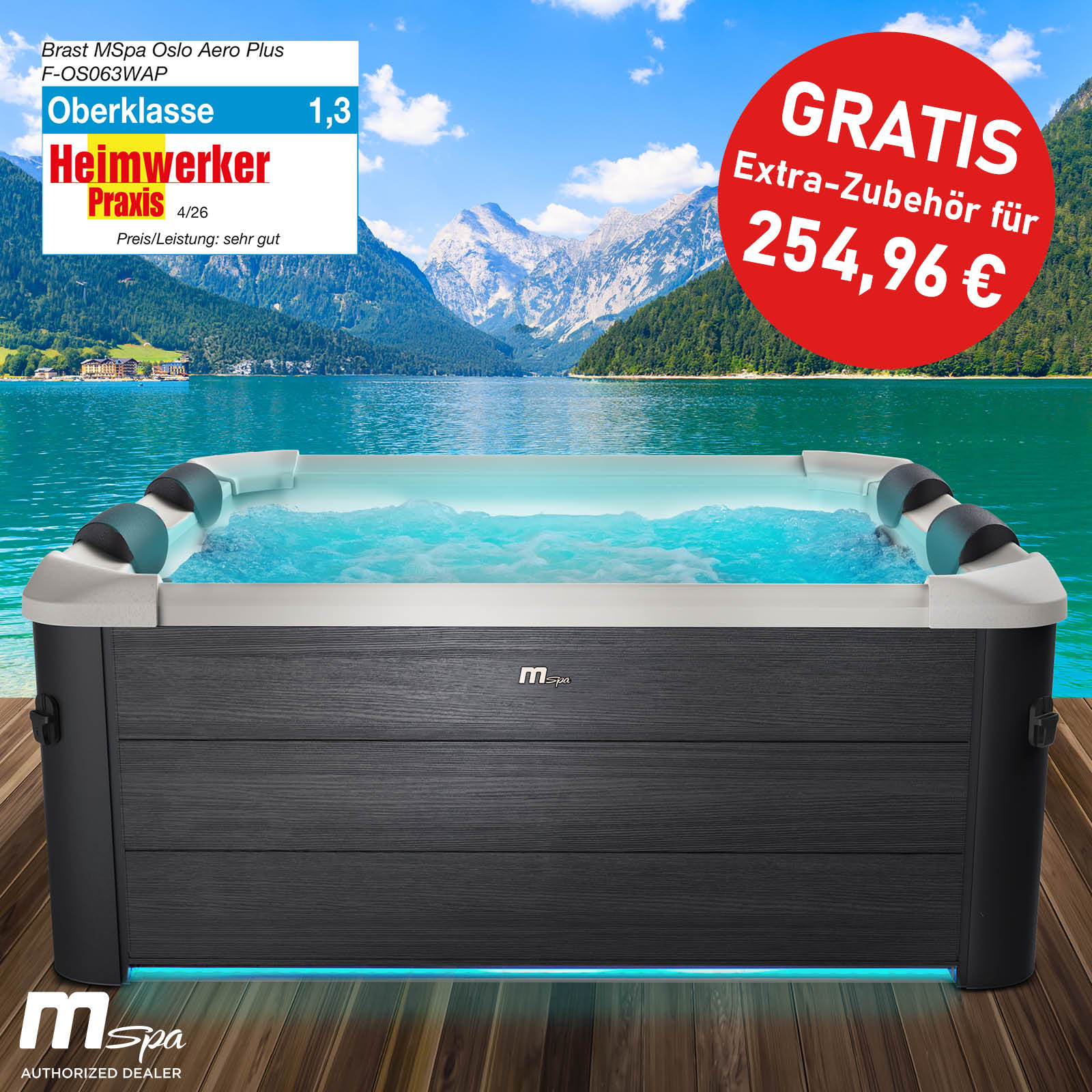 MSpa Whirlpool OSLO AERO PLUS Maxi Set 6 Personen mit LED