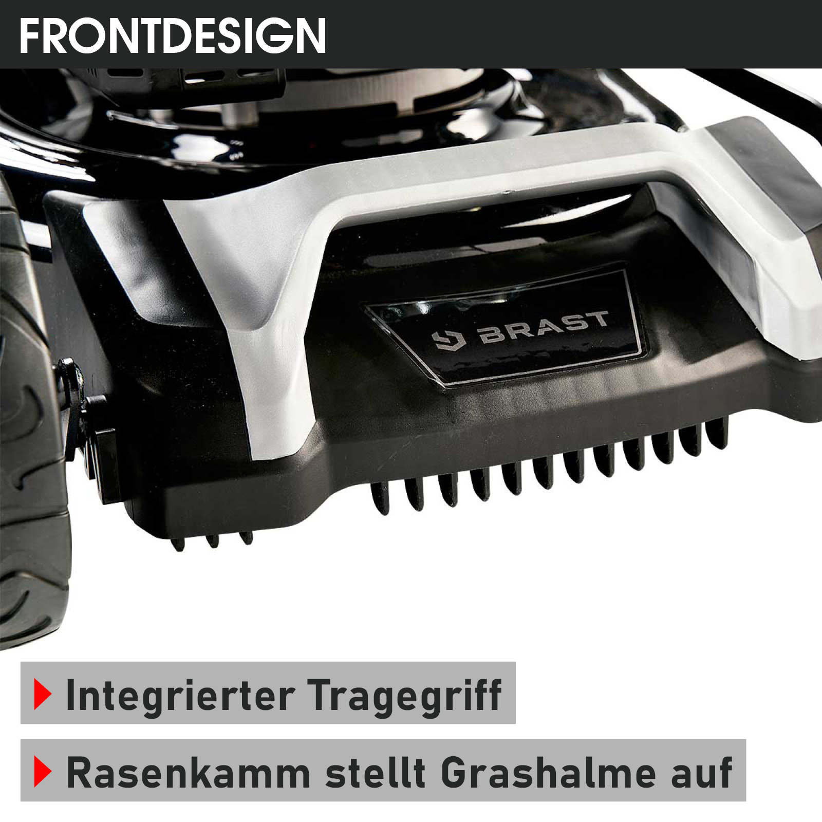 BRAST Rasenmäher Benzin Trike 5,2kW 7PS  Mit Antrieb 53cm Schnittbreite 224ccm 4 Takt Motor Tuev Geprueft Stahlgehaeuse 60l Fangkorb 4 Takt Motor