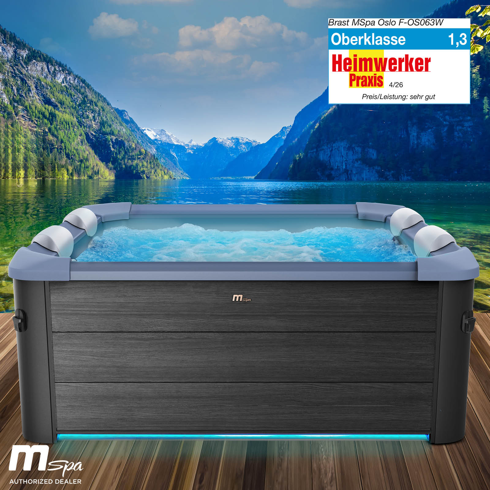 BRAST Mspa Whirlpool OSLO SAPPHIRE 6 Personen mit LED