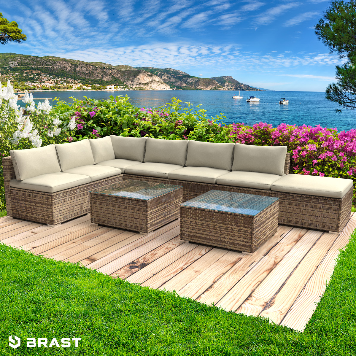 Brast Polyrattan Gartenlounge Set RELAX braun