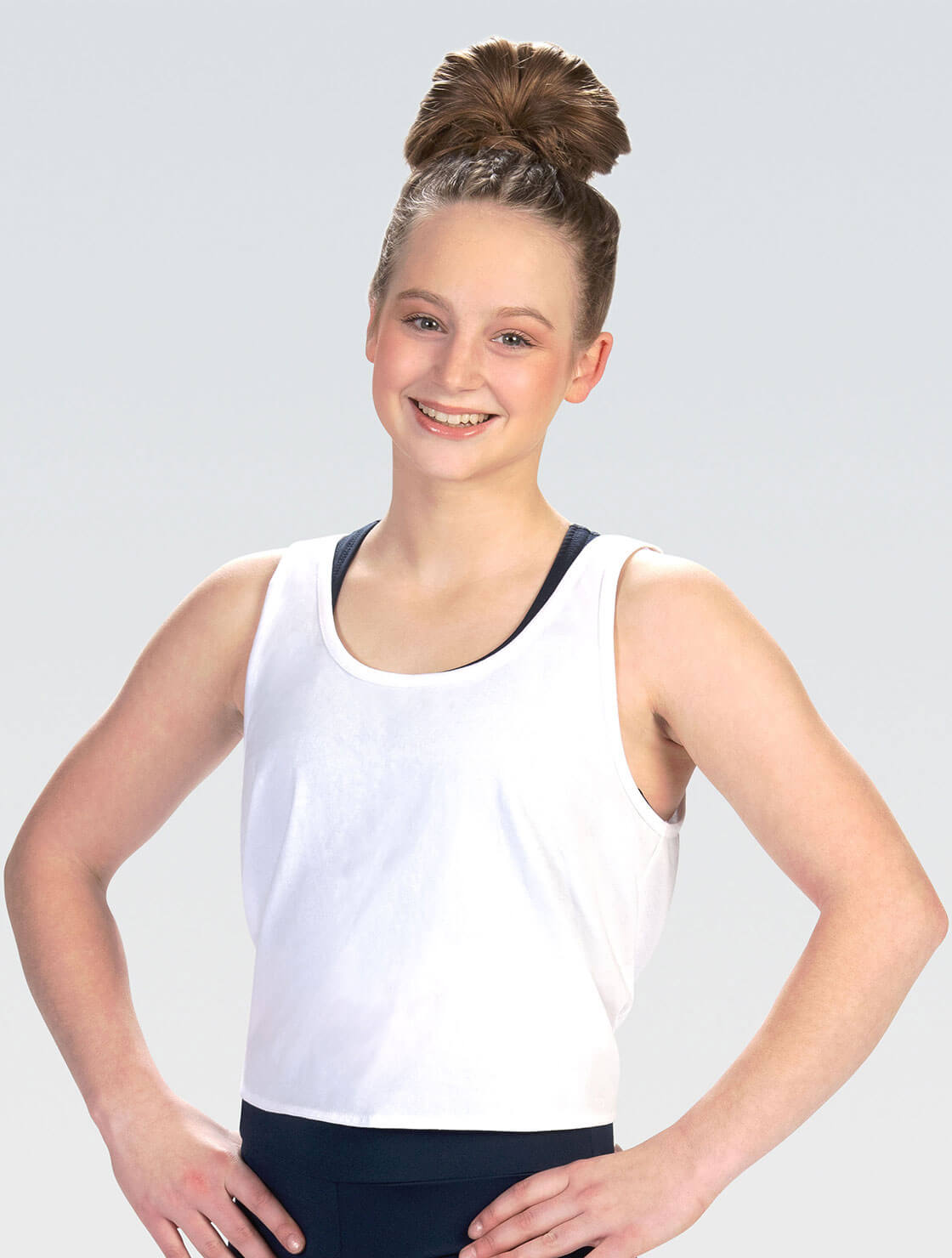White Crop Tie Back Tank Top | GK Elite