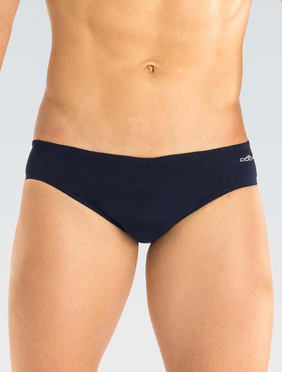 Men s XtraSleek Spandex Solid Navy Team Racer Dolfin Swimwear