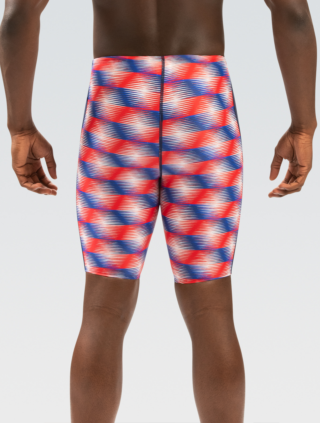 XtraSleek Men's Sonar Red, White, Blue Spliced Jammer