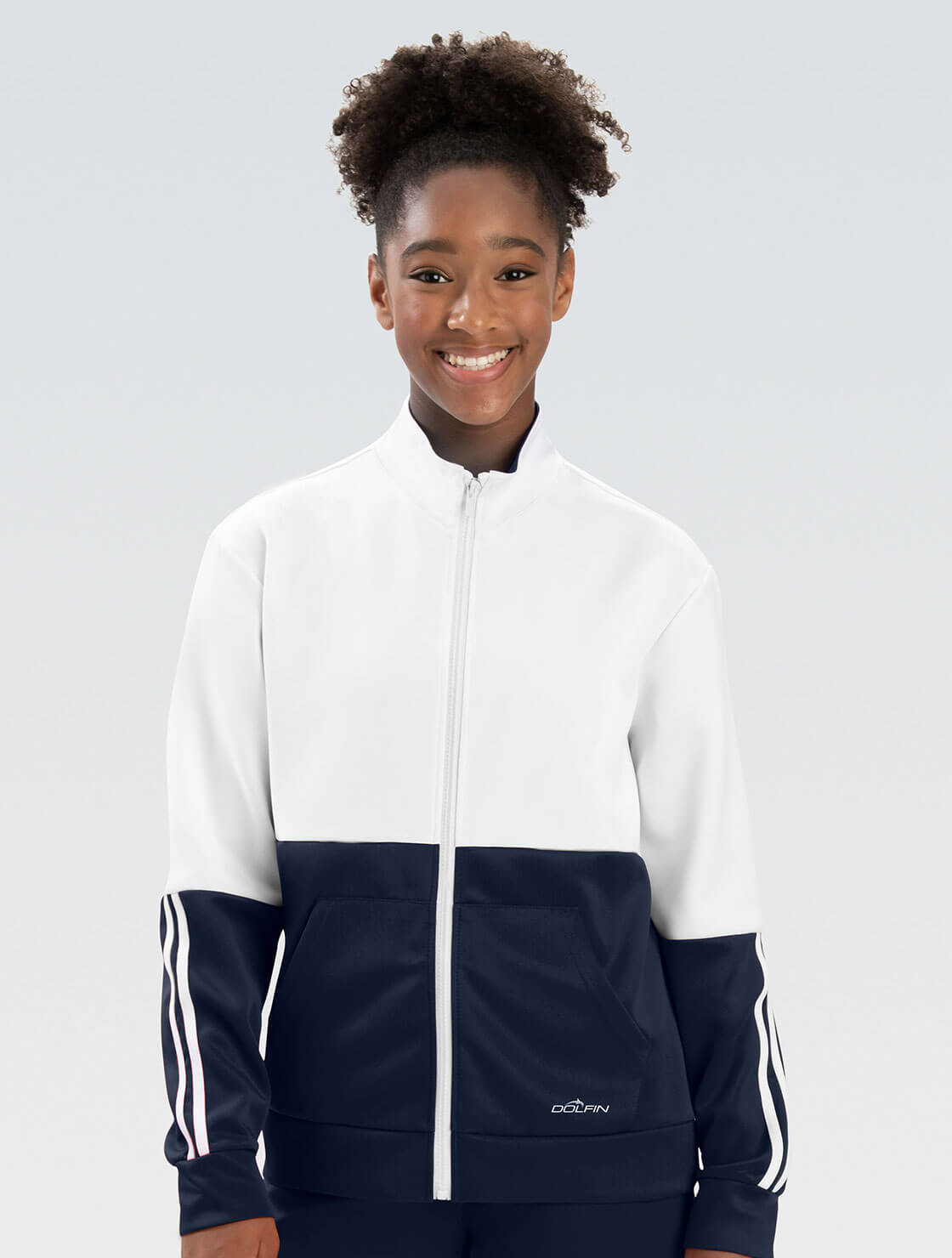 Unisex Navy and White Color Block Warm Up Jacket WUJ03D VX2 Dolfin Swimwear