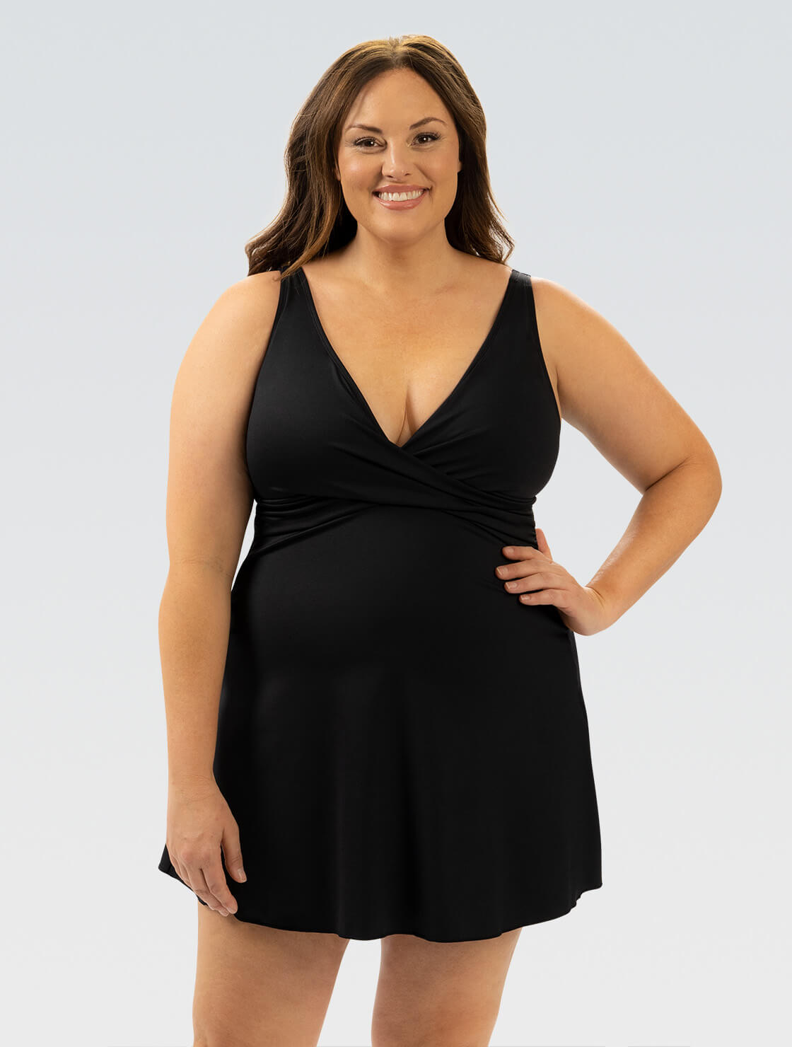 【12月スーパーSALE 15％OFF】 Women's Aquashape 3U10SLD-790 : Black Dress: Swim Front Wrap トップス