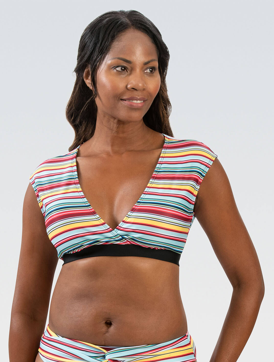 Women s Aquashape Sunset Surplice Front Two Piece Swimsuit Top 3X10 B05 Dolfin Swimwear