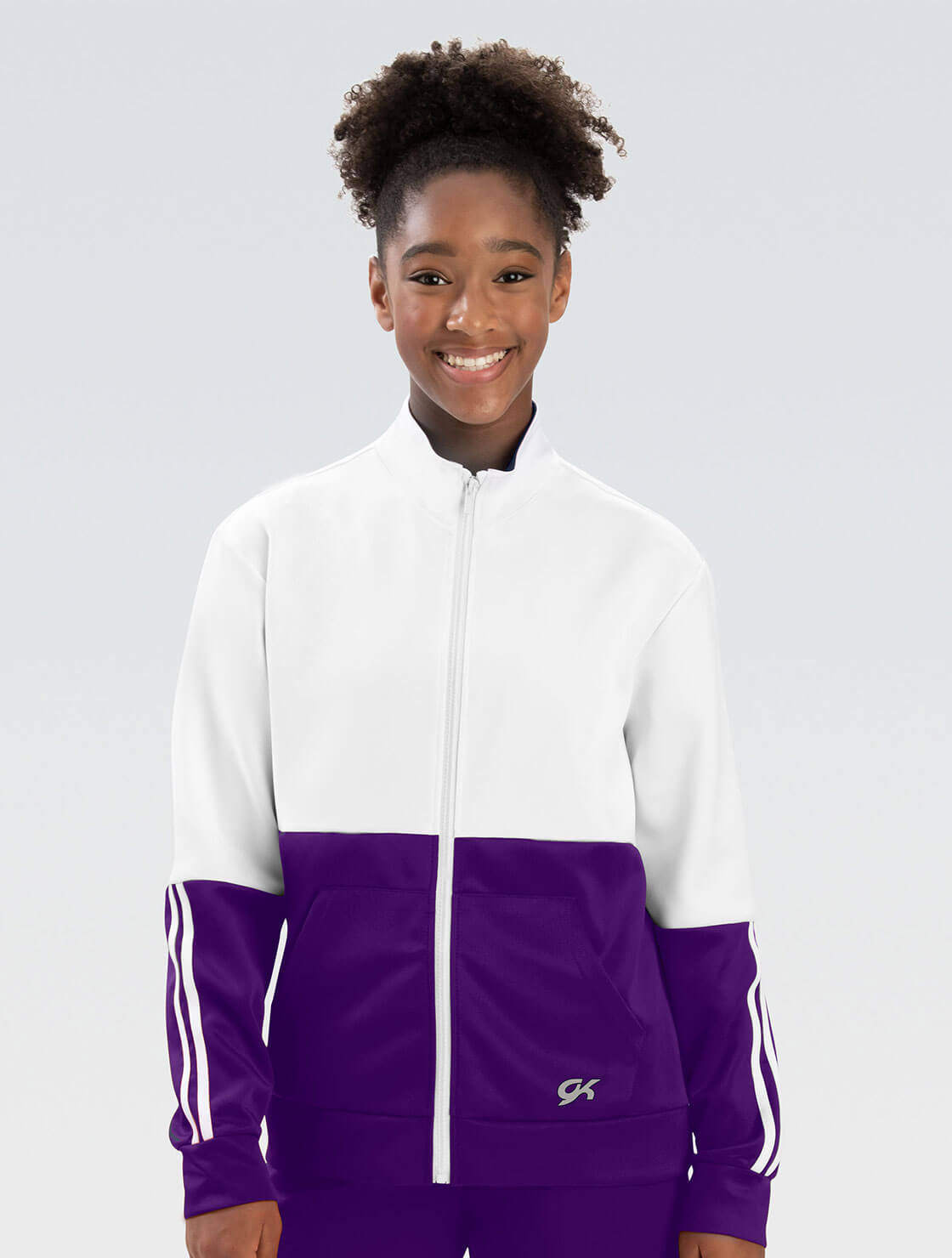 Unisex Purple and White Colorblock Jacket | GK Elite