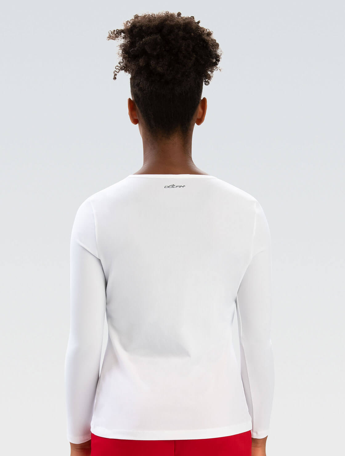 Women's White Crew Neck Long Sleeve Rash Guard | Swim Cover-Up