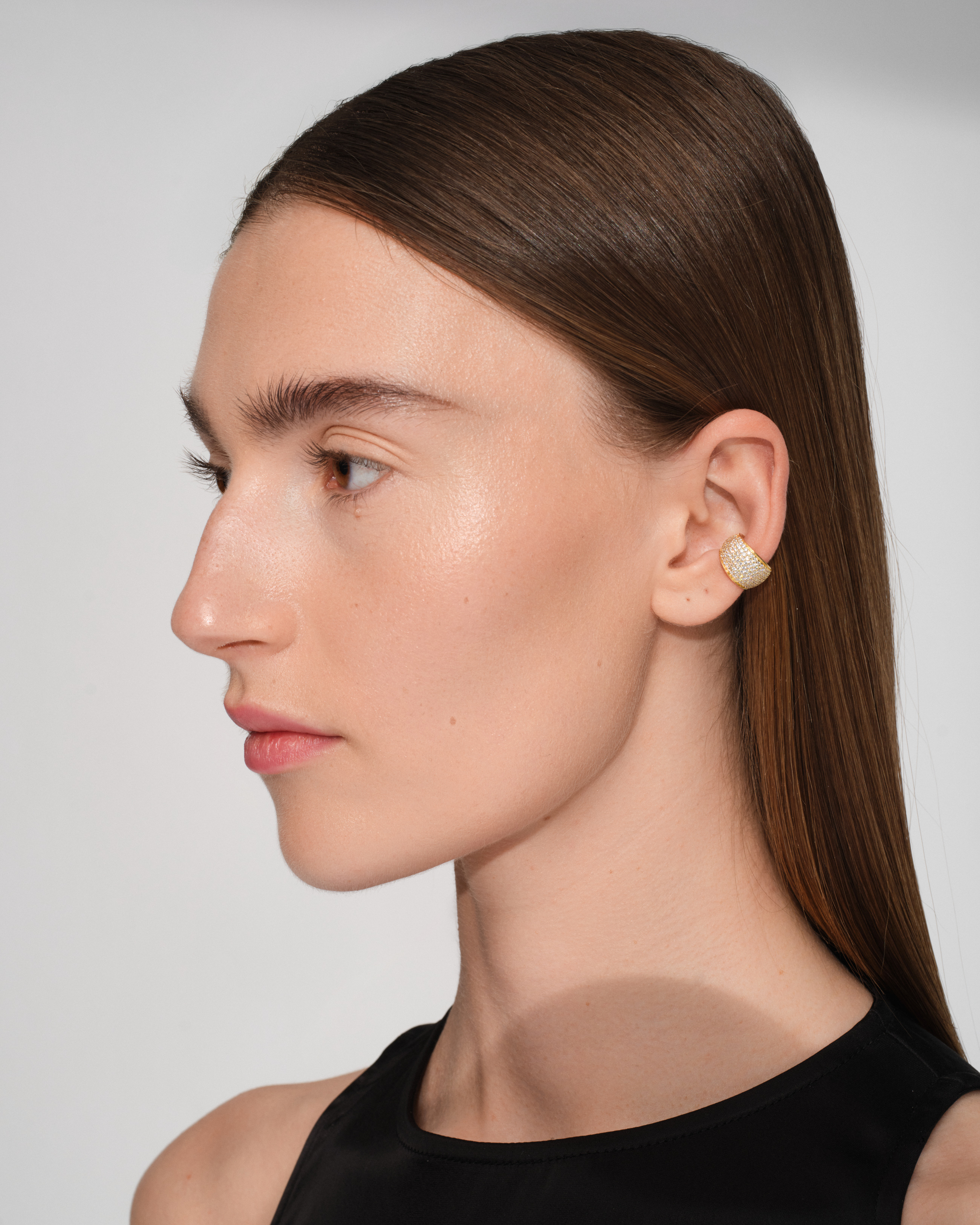 Infinity Ear Cuff Rock Crystal Gold - Tom Wood Project