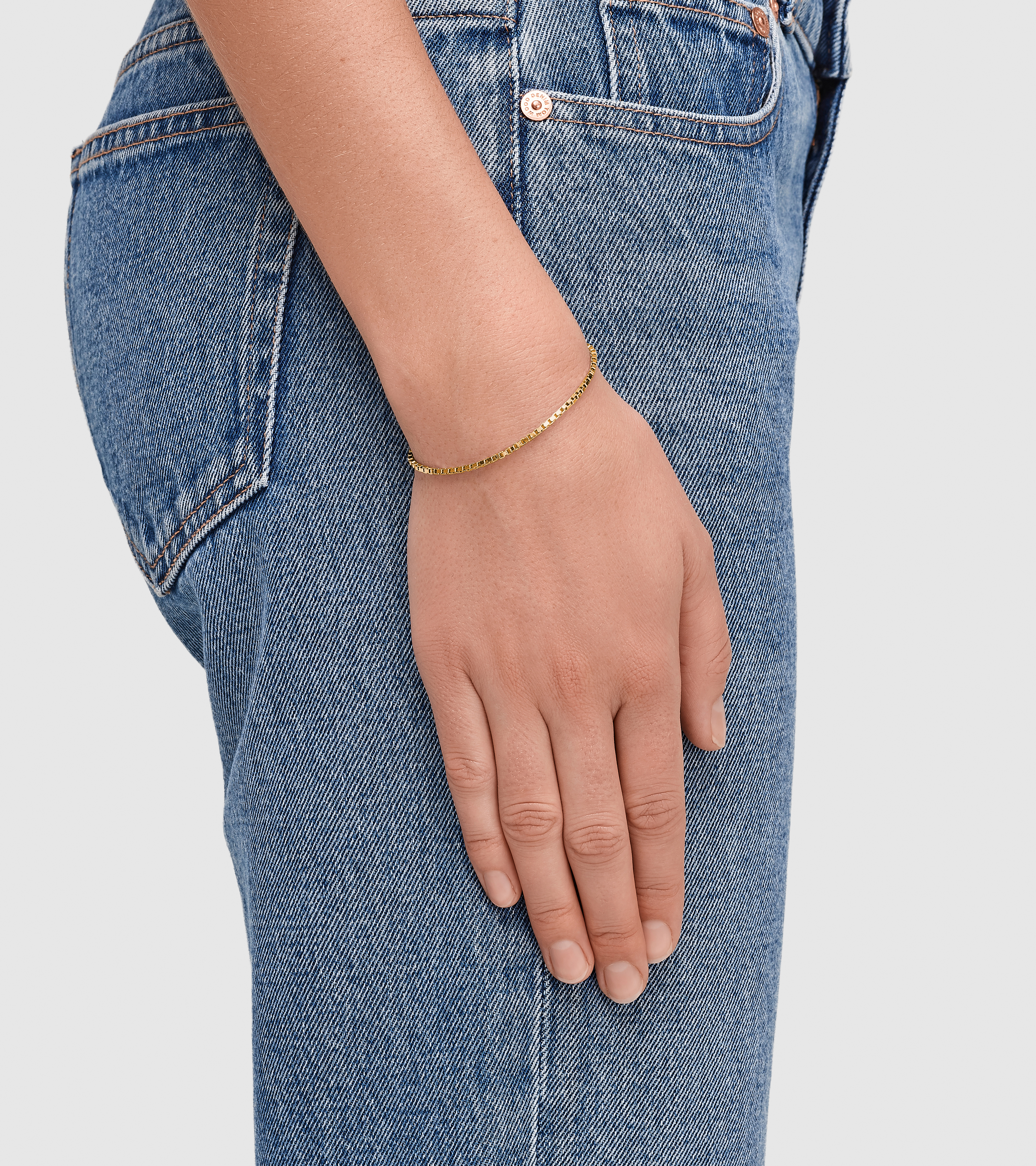 極美品】トムウッド/Square Bracelet/7.7インチ/ゴールド