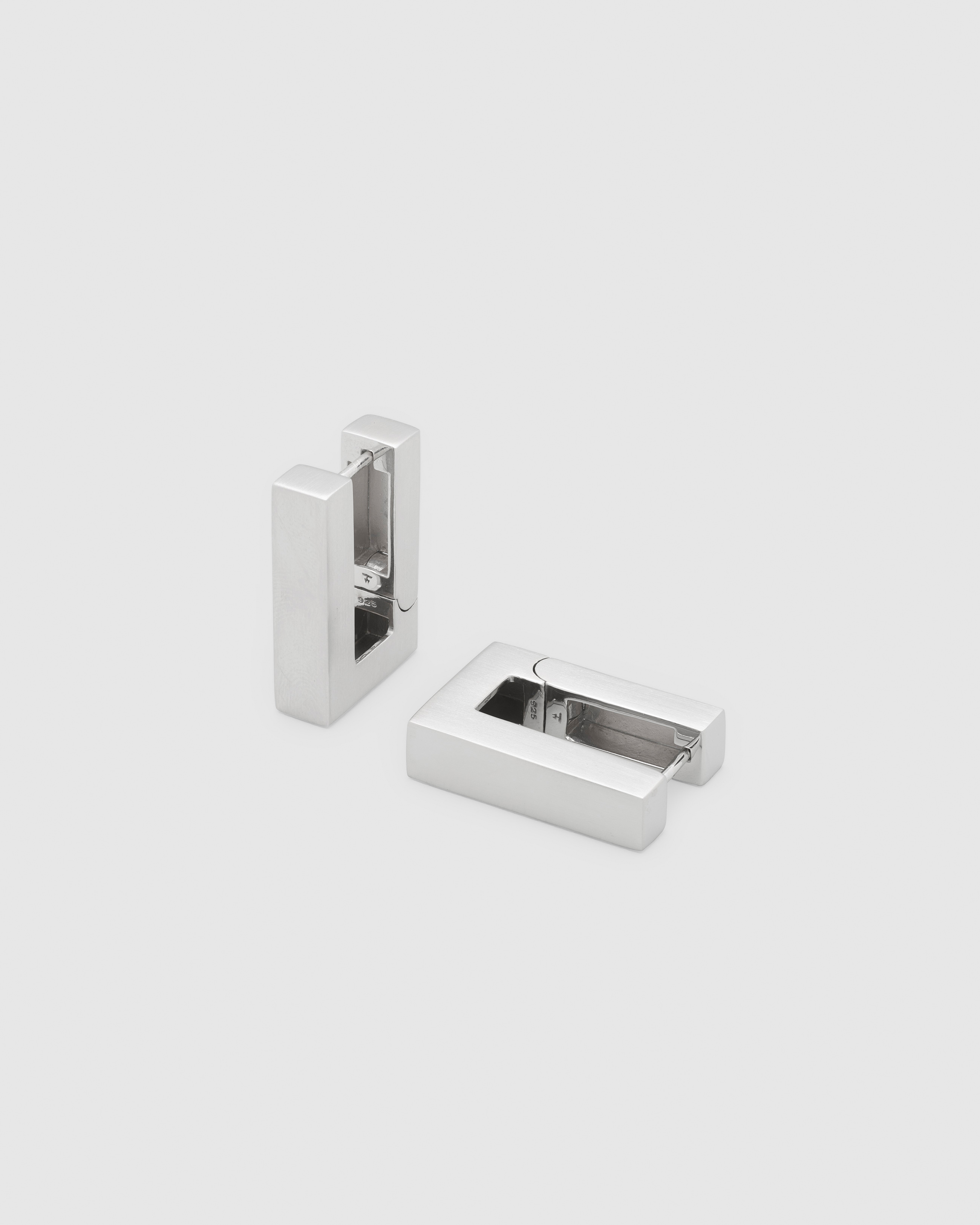 Square silver store hoops