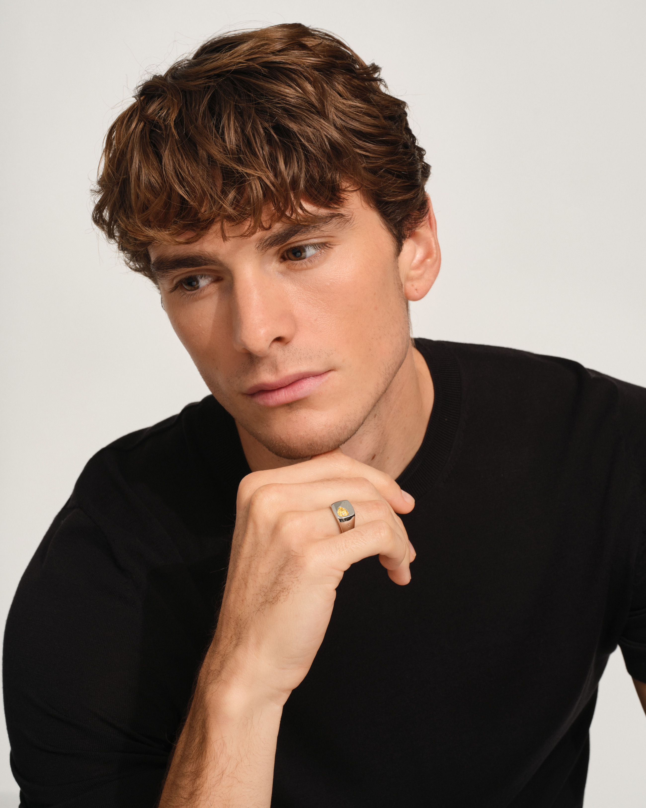 Mined Ring Large Black Diamond - Tom Wood Project Official Online