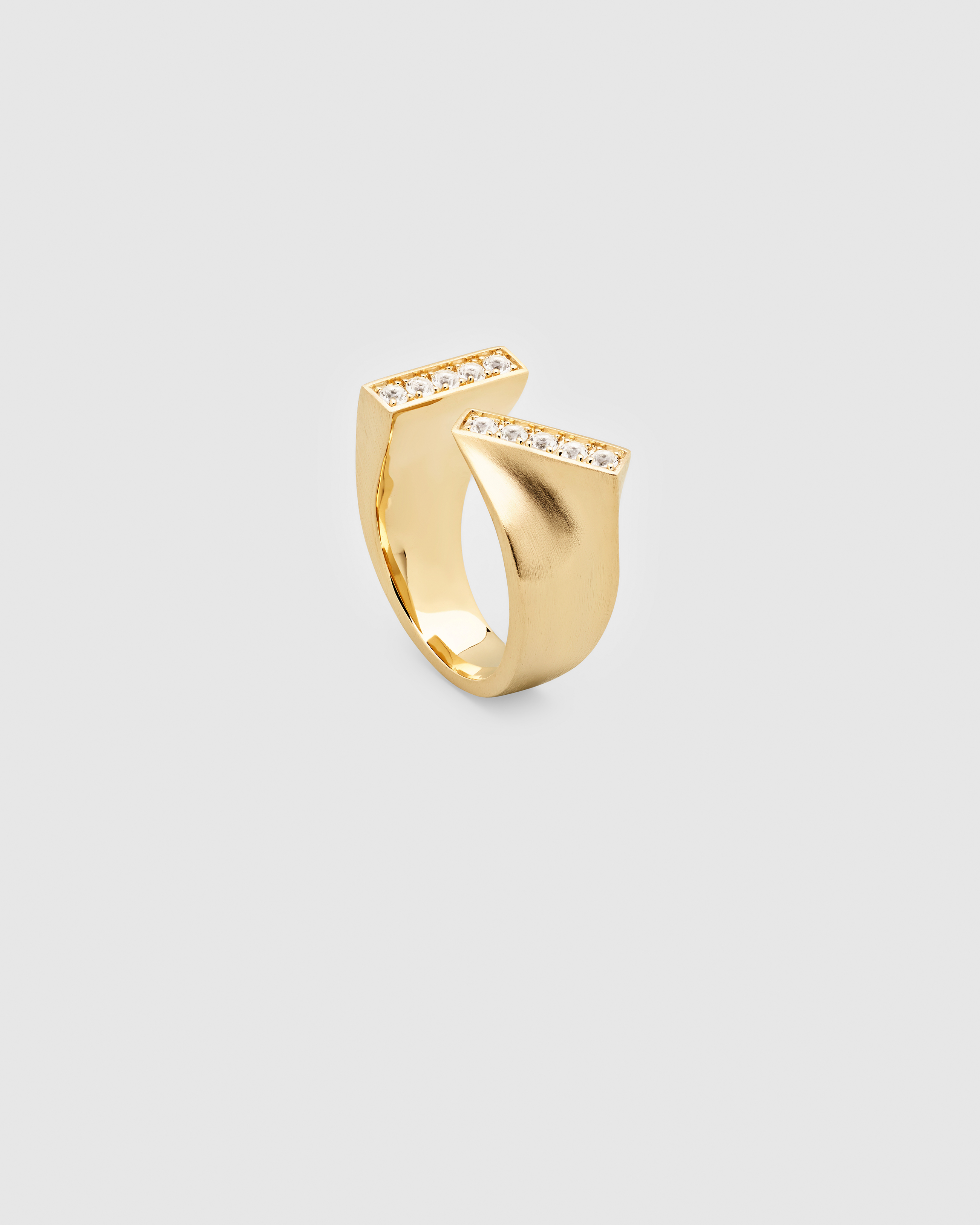 Tilt Ring Gold Diamonds - Tom Wood Project Official Online Store