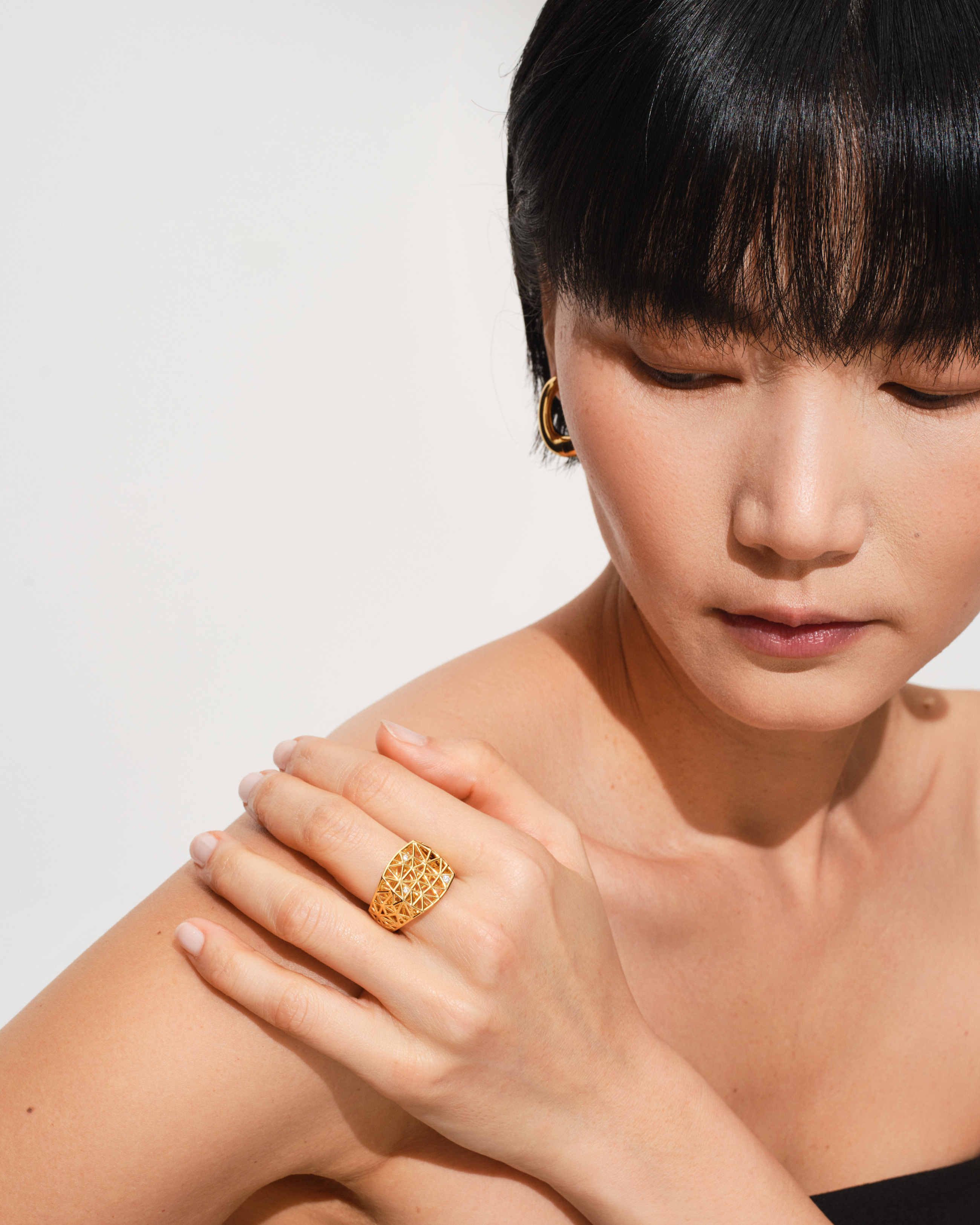 Mesh Ring Gold - Tom Wood Project Official Online Store
