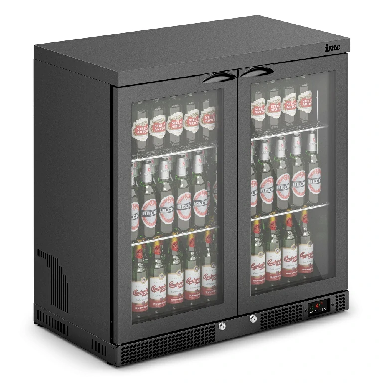 IMC Mistral M90 Bottle Cooler [Front Load] - Glass Door - Black Painted Frame - H 900 mm - W 900 mm