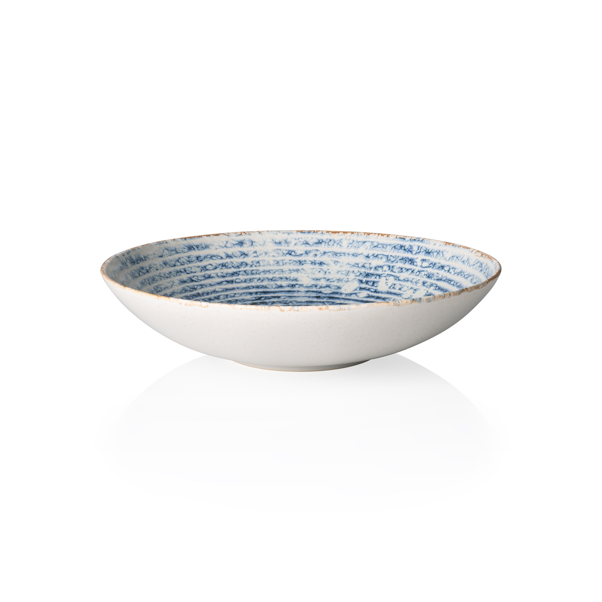 Rockzzero Arctic Stoneware Deep Bowl Set, Dia 22 cm, 1 L, Pack of 6