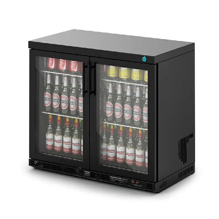 IMC Ventus V90 Bottle Cooler [Front Load] - Glass Door - Black Painted Frame - H 800 mm - W 900 mm -