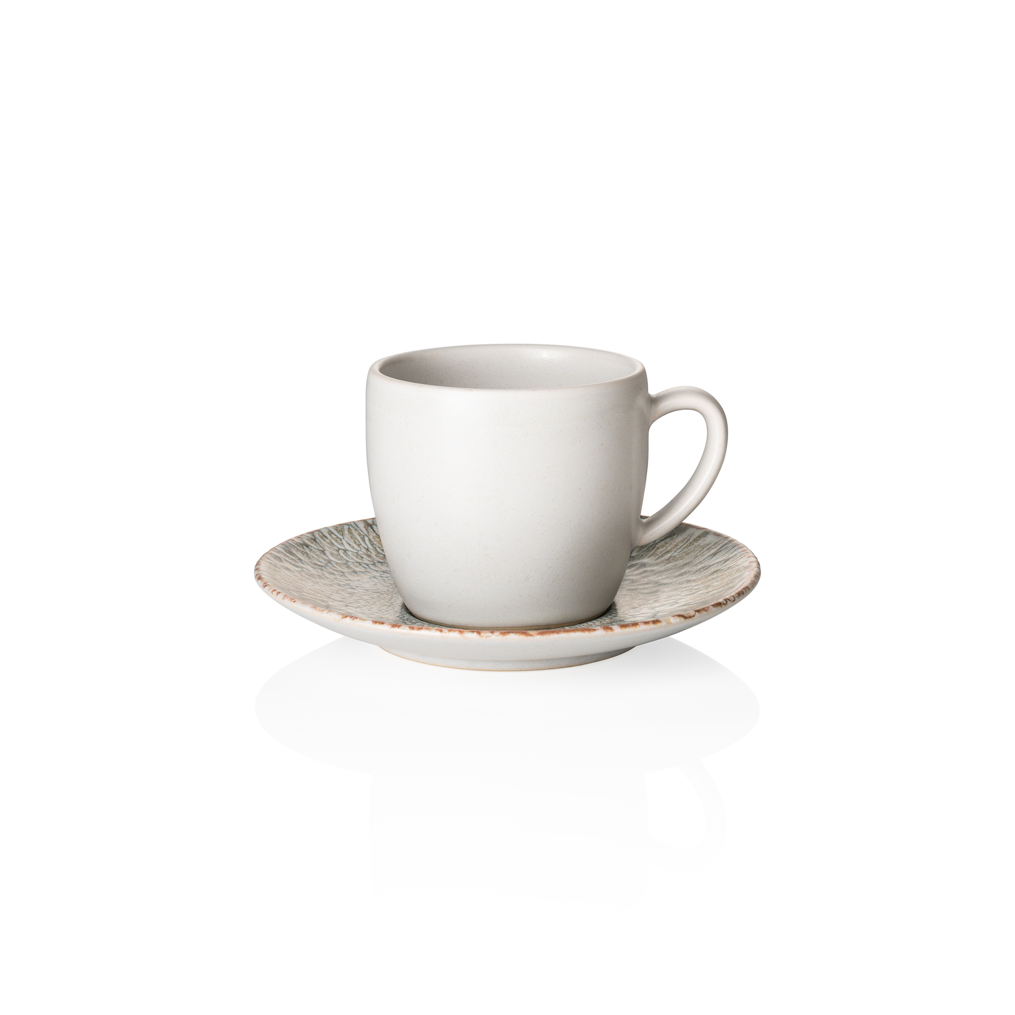 Rockzzero Coupe Iris Stoneware Cup and Saucer Set 220 ml Pack of 6
