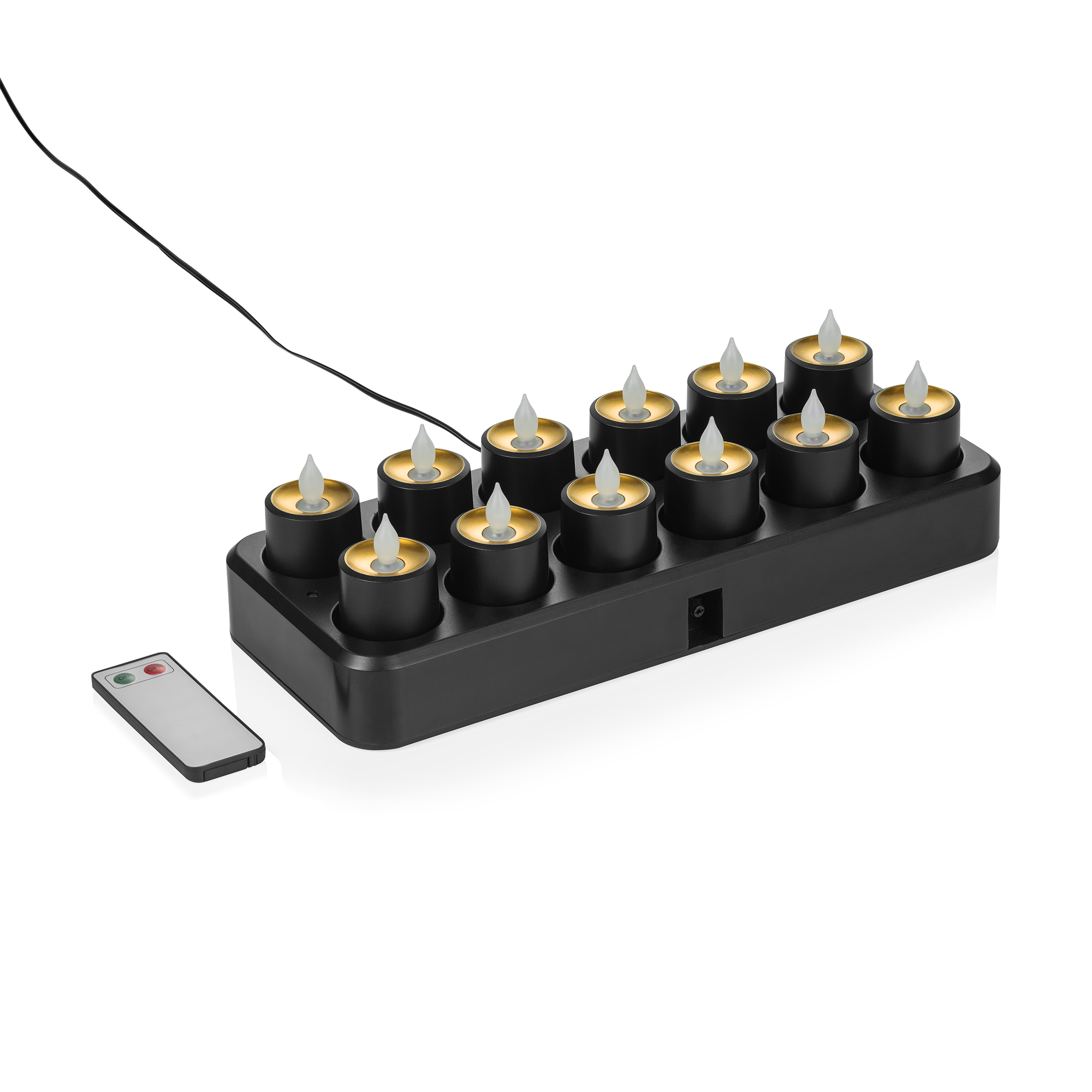 YUYU LED Tea Lights, Rechargeable, Pack of 3