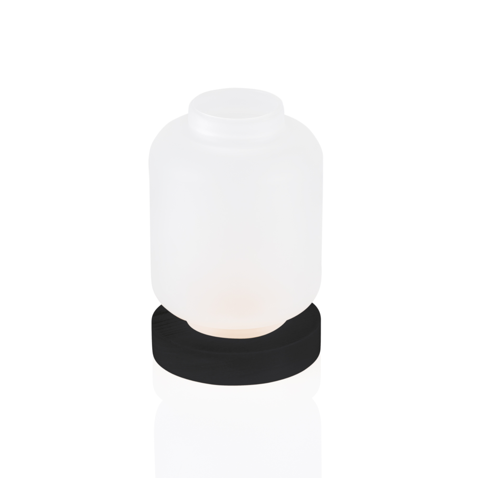 Yuyu Candle Holder Frosted White Glass Dia 9 cm Height 13 cm