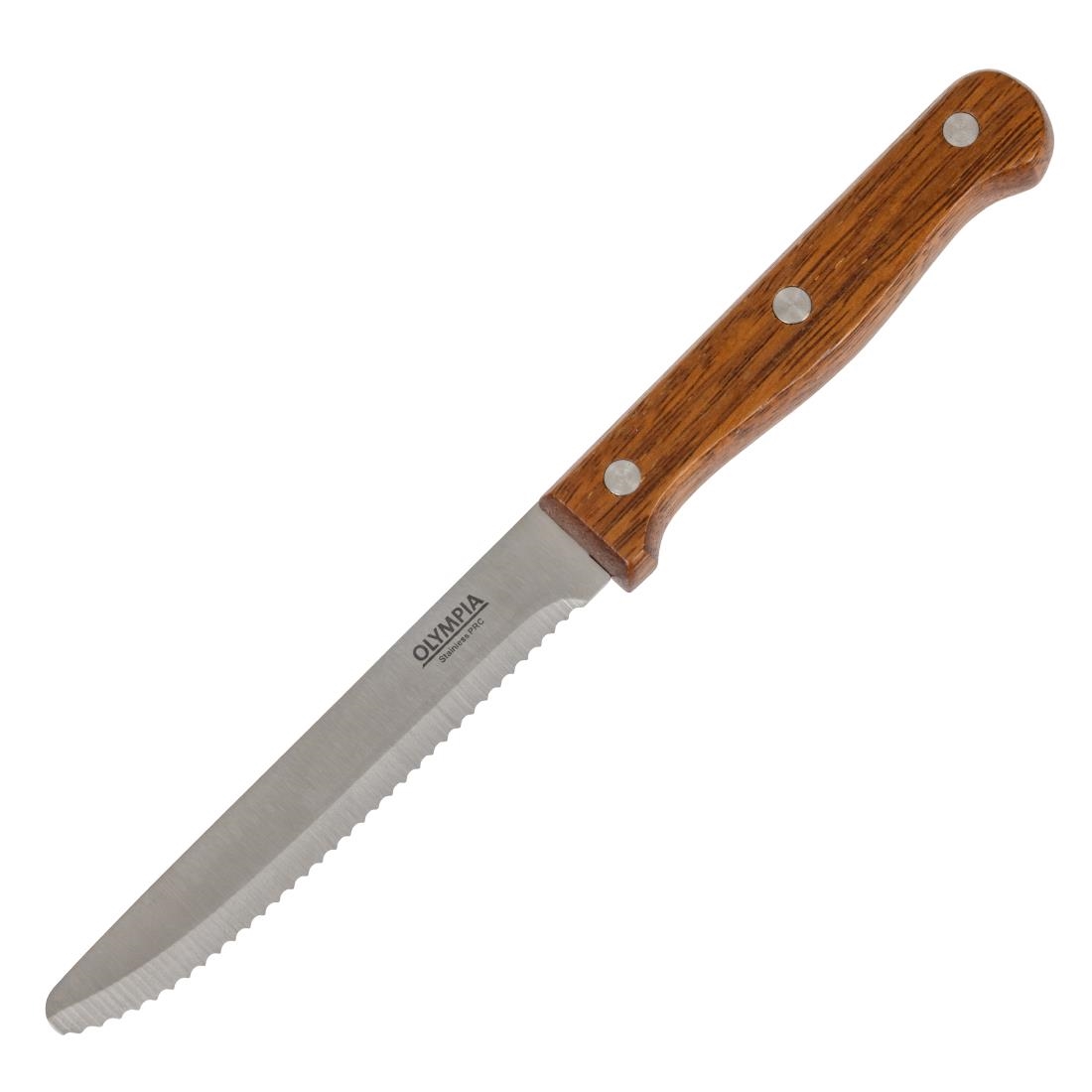 Olympia Rounded Steak Knives Wood (12 pack)