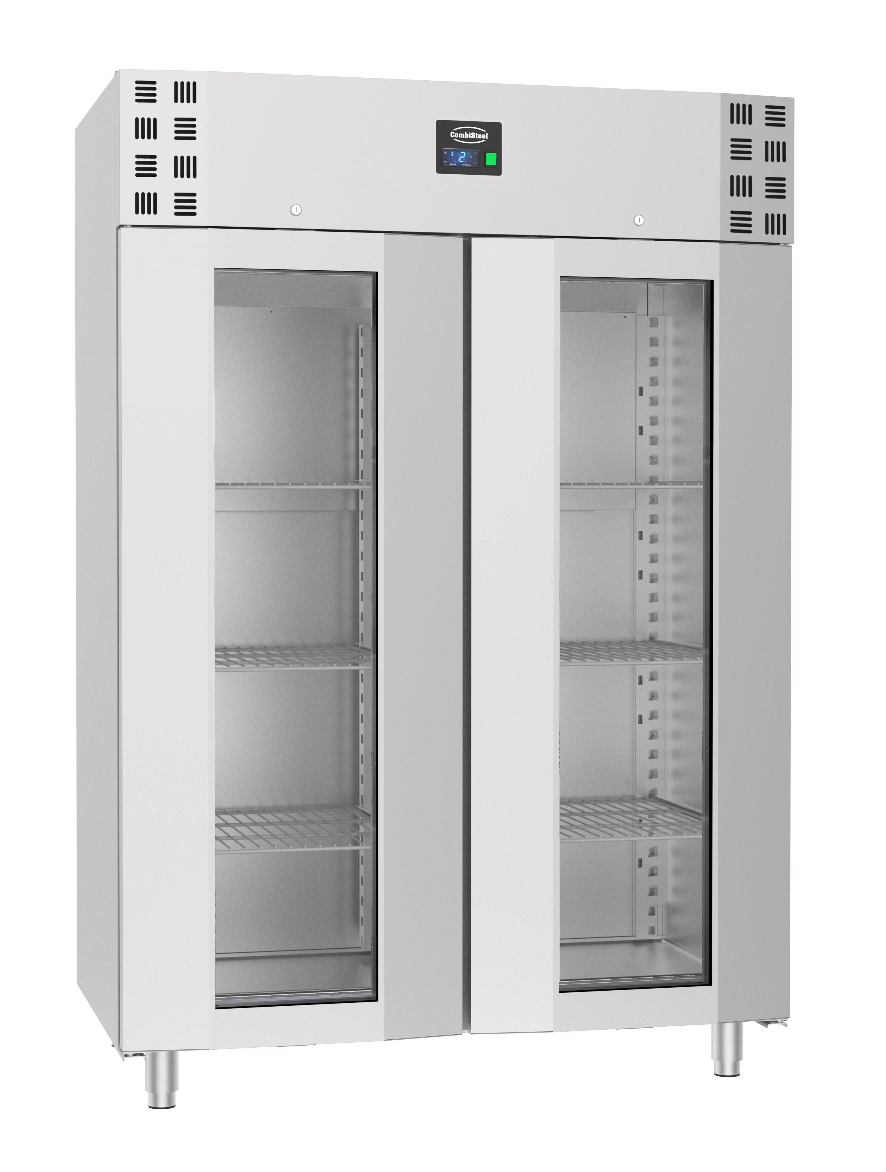 CombiSteel Refrigerator Stainless Steel Double Glass Door Mono 1400 Litre