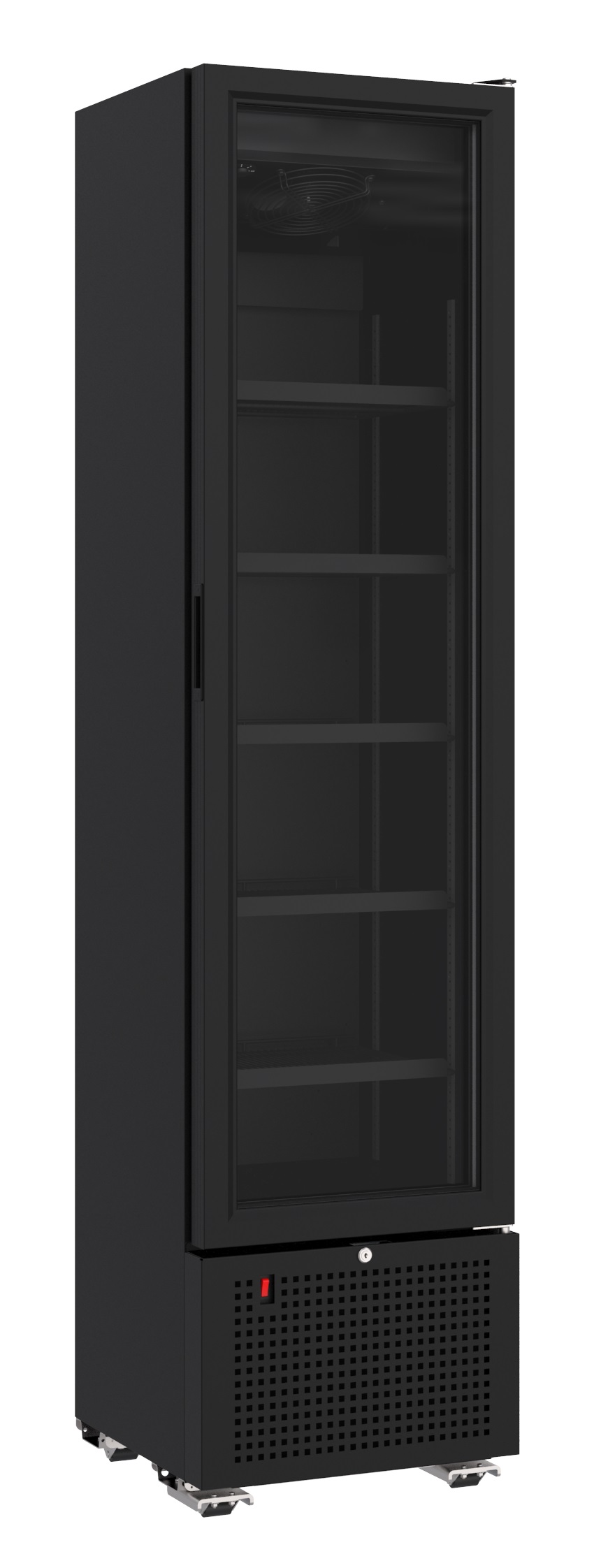 CombiSteel Single Glass Door Display Refrigerator Black 221Litre