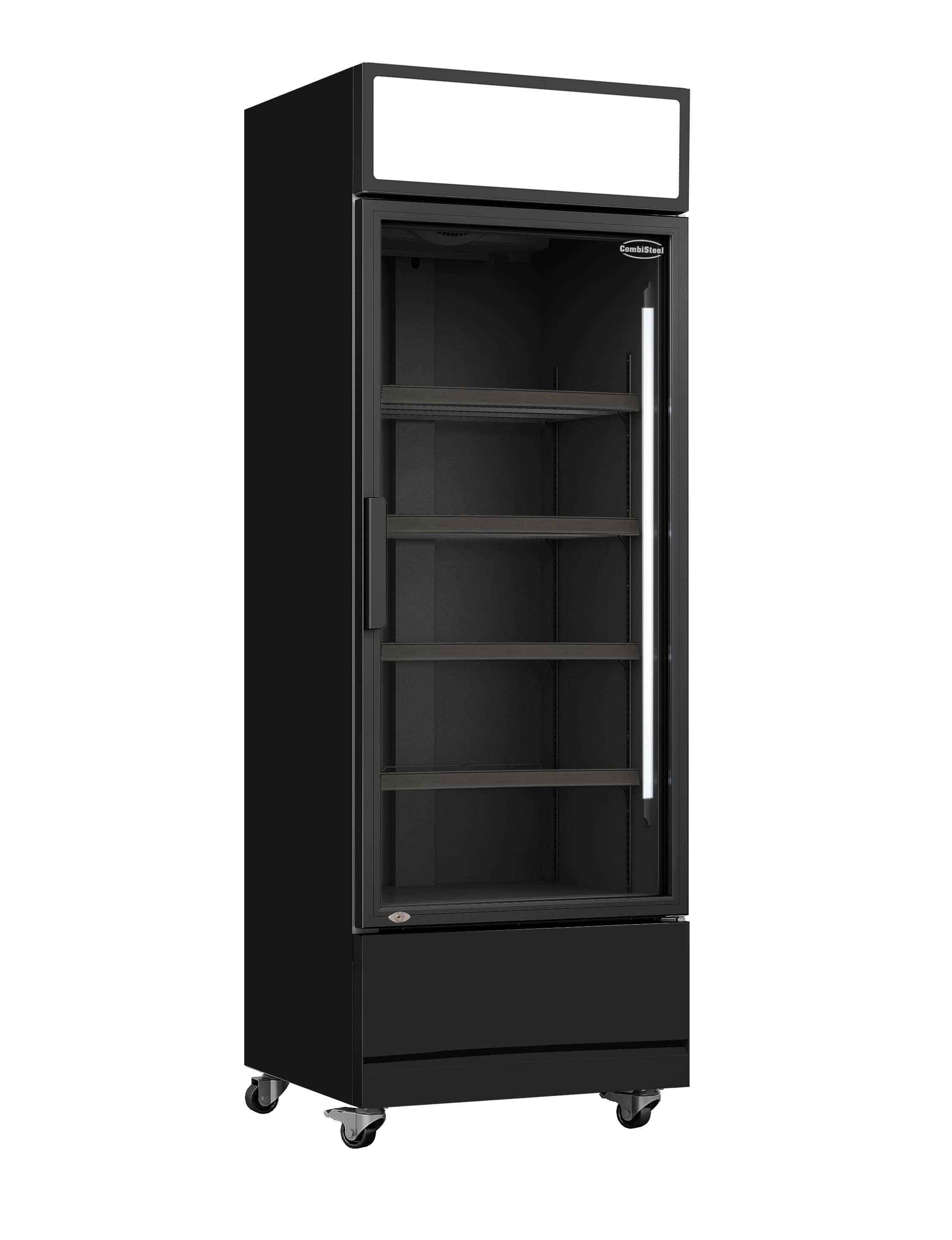 CombiSteel Black Single Glass Door Refrigerator 360Litre