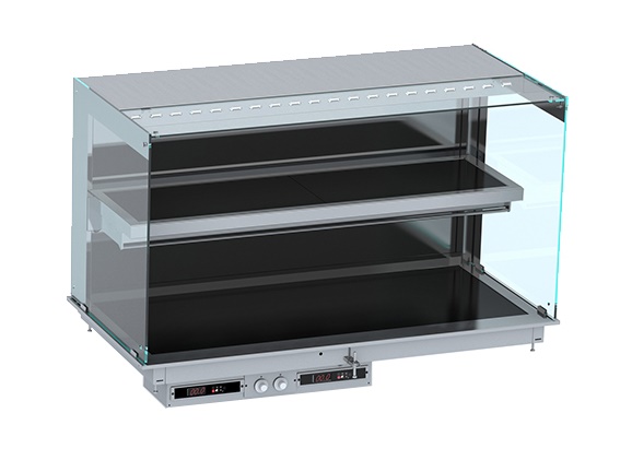 CombiSteel Drop-In Cubic Heated Ceramic Display WALL MODEL - BLACK 4/1