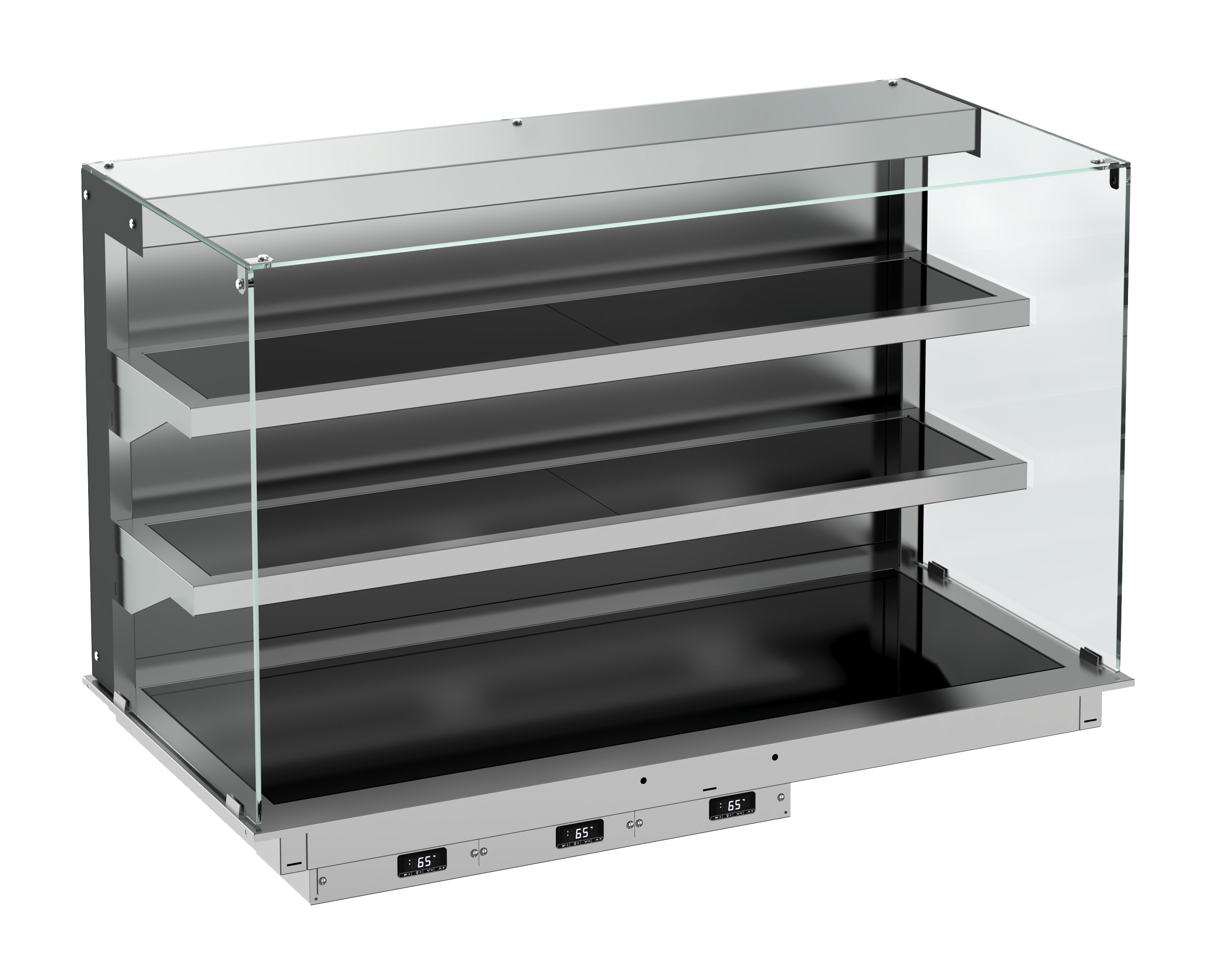 CombiSteel Drop-In Cubic Heated Ceramic Display WALL MODEL - BLACK 5/1