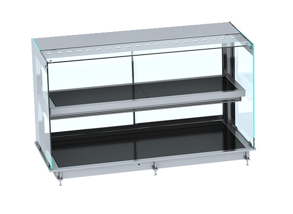 CombiSteel Drop-In Cubic Heated Ceramic Display - BLACK 4/1