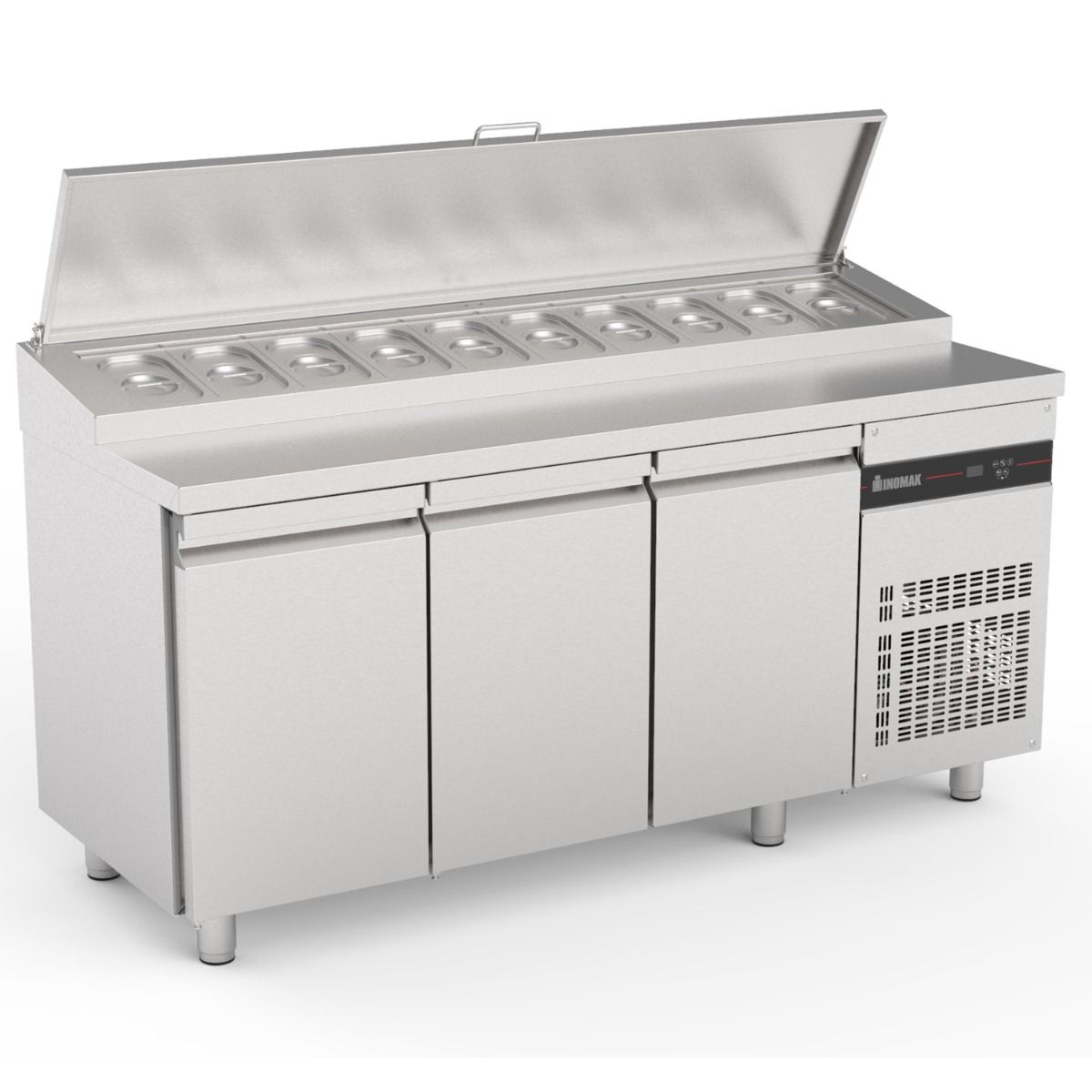 INOMAK Triple Door Prep Counter With Raised Collar ZPZP999