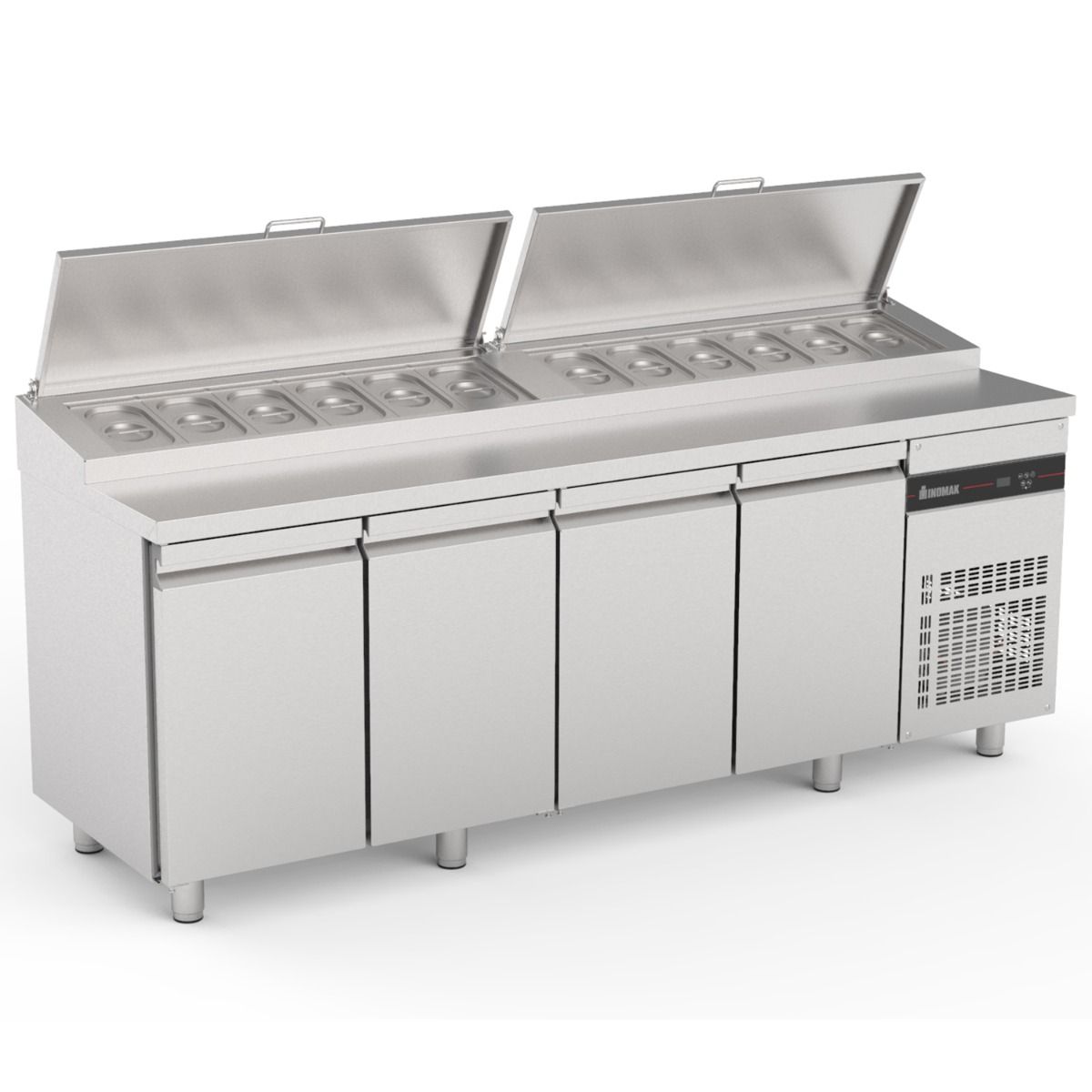 INOMAK Four Door Gastronorm Prep Counter With Raised Collar ZPZP9999