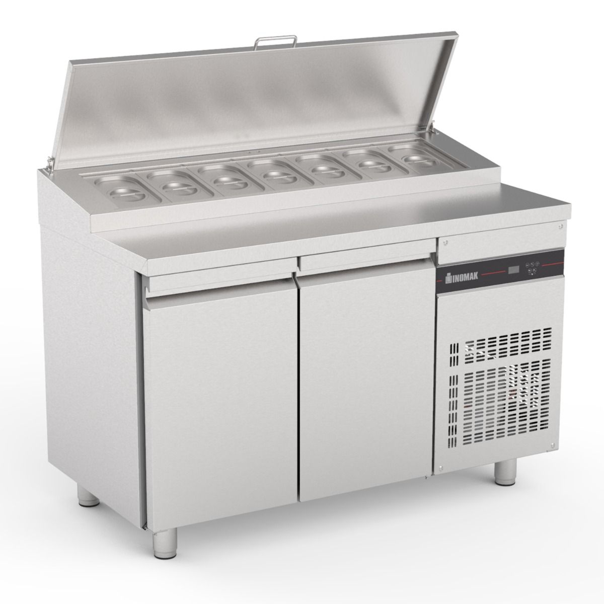 INOMAK Double Door Prep Counter With Raised Collar ZPZP99