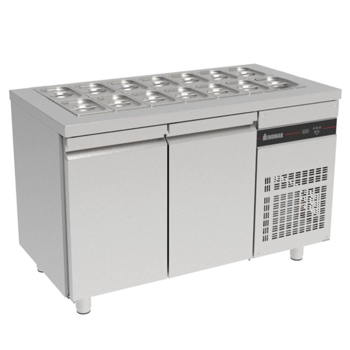 INOMAK 2 Door Gastronorm Saladette with Workspace ZNF99