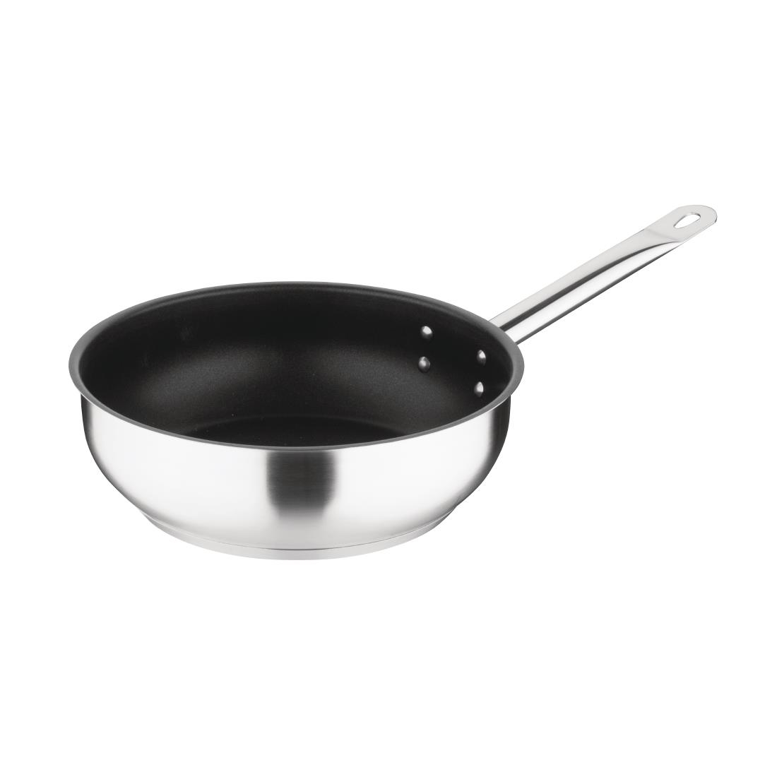Vogue Stainless Steel Non-Stick Teflon Platinum Plus Saut&eacute; Pan 24cm