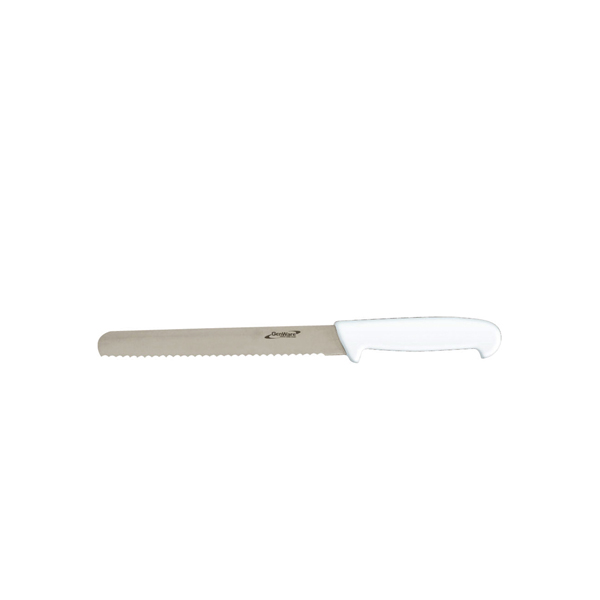 Genware 8'' Bread Knife White (Serrated)