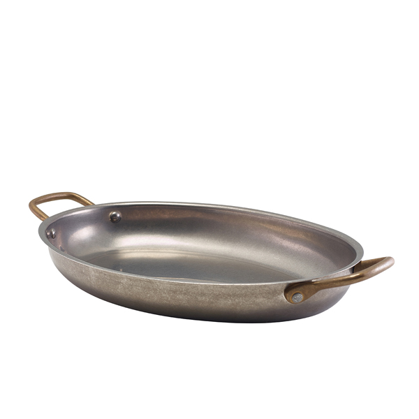 GenWare Vintage Steel Oval Dish 30 x 21cm - Pack of 3