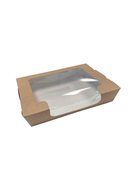 Large "Kraft" Salad Box with Big window - 770ml (8x50's)