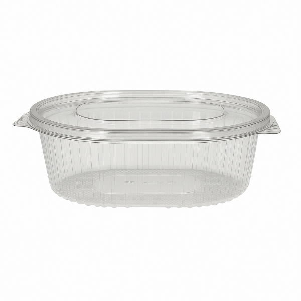750cc Oval hinged PET salad container (8x50)