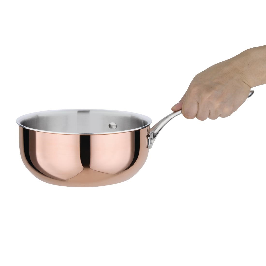 Vogue Copper Tri-Wall Flared Saut&eacute; Pan 20cm