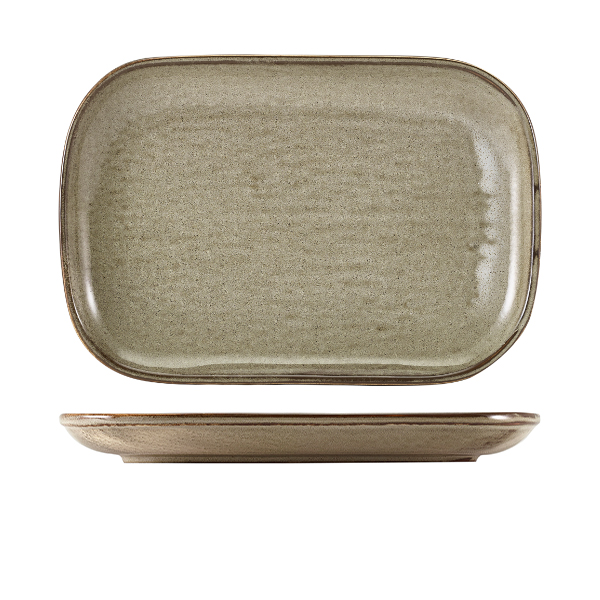 Terra Porcelain Grey Rectangular Plate 29 x 19.5cm - Pack of 6