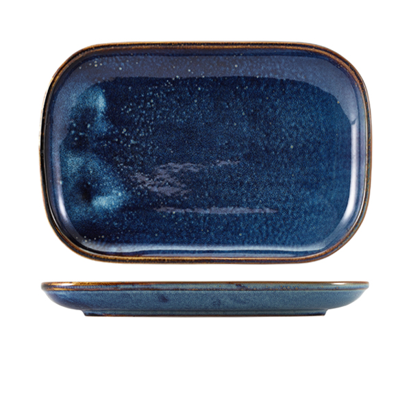 Terra Porcelain Aqua Blue Rectangular Plate 29 x 19.5cm - Pack of 6