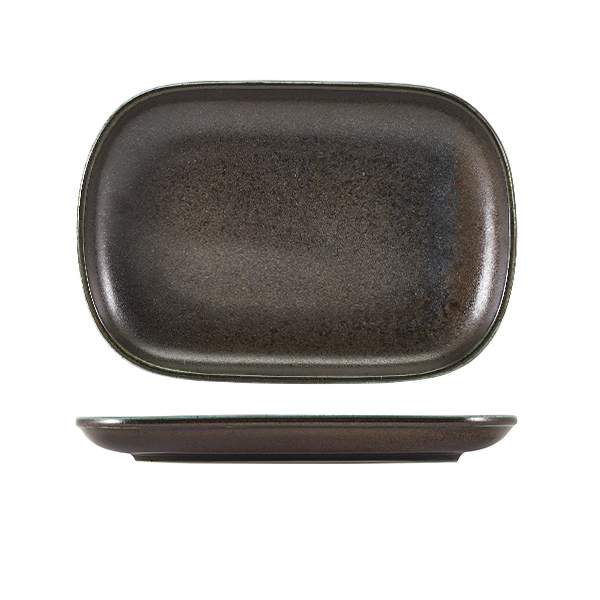 Terra Porcelain Black Rectangular Plate 24 x 16.5cm - Pack of 12
