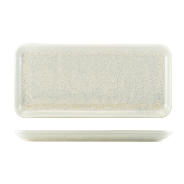 Terra Porcelain Pearl Narrow Rectangular Platter 36 x 16.5cm - Pack of 3