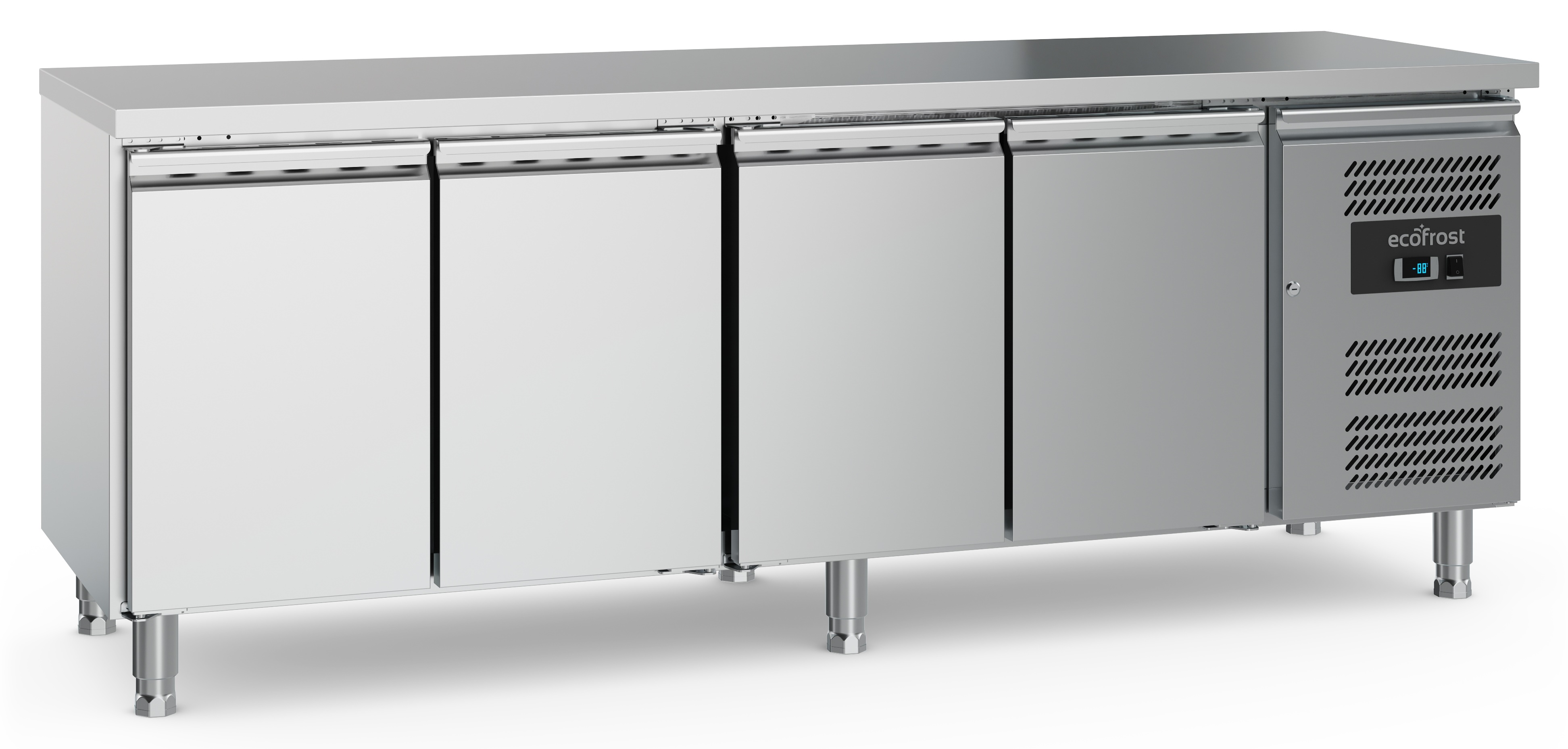 700 REFRIGERATED COUNTER 4 DOORS  WITH ADJUSTABLE FEET