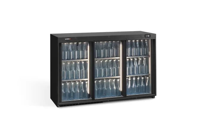 Gamko Maxiglass MG3/315SD Sliding Triple Glass Door Undercounter Bottle Cooler 315 Litres