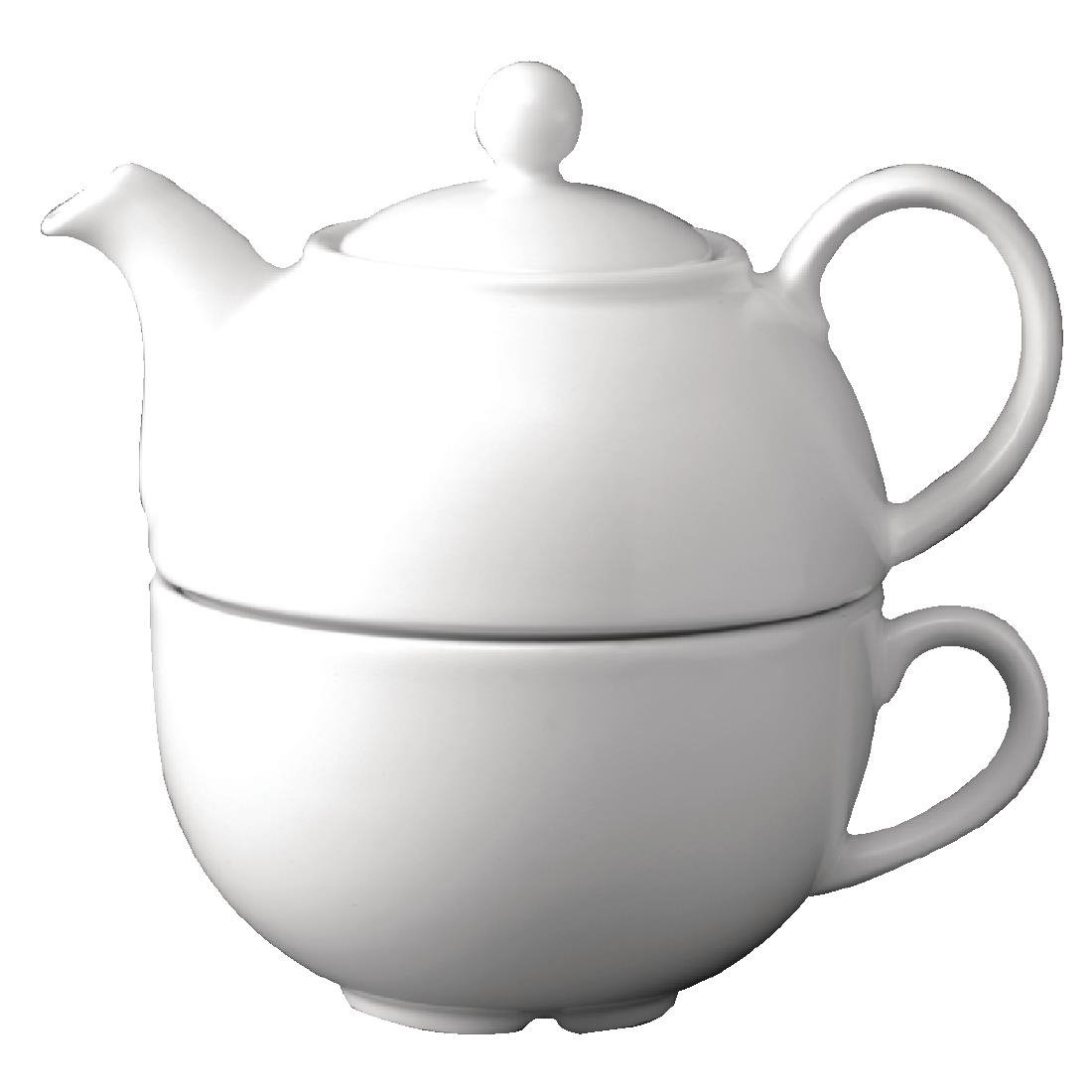 Churchill Plain Whiteware Teapots 370ml (4 pack)