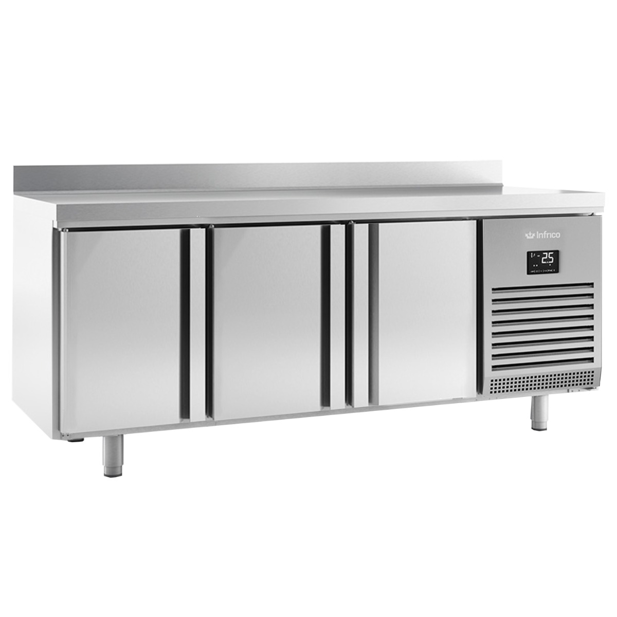 INFRICO 3 DR 600mm Depth Freezer Counter with upstand 385L