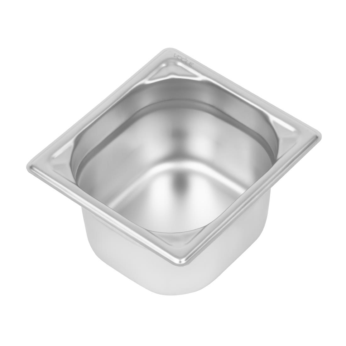 Vogue Heavy Duty Stainless Steel 1/6 Gastronorm Tray 100mm